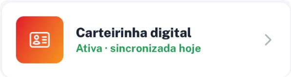 Carteirinha digital sincronizada com o cadastro no Avante