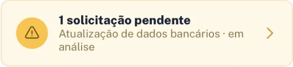 Solicitação pendente, em análise pela equipe