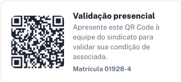 QR Code da carteirinha para validação presencial